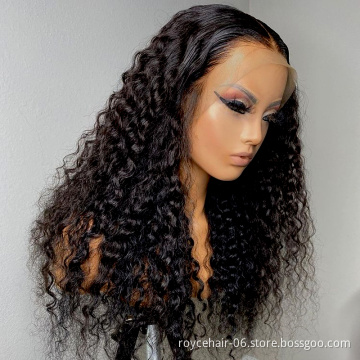 Wholesale Long Curly Hair Lace Wigs Indian Virgin Human Hair Free Part Cuticle Aligned 13x4 Lace Front Wig With Baby Hair